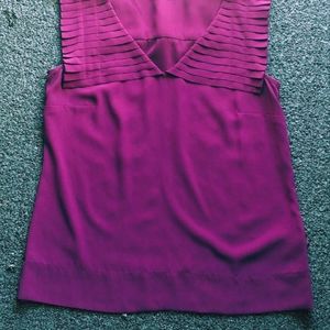 Worthington top, fuchia top, sleeveless work blouse